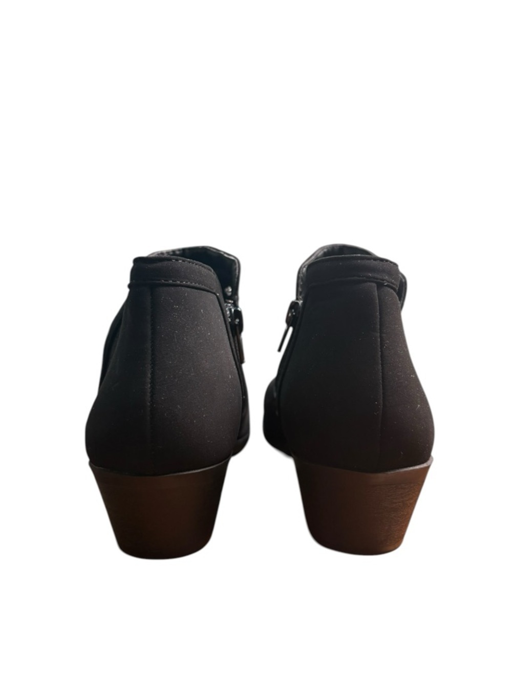 SODA Black Cutout Ankle Booties Low Heel Western Style Size Sz 7 - Picture 3 of 5